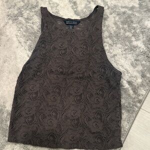 American Eagle Outfitters Charcoal   Sleeveless lace  Top